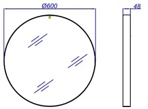 Зеркало Aqwella RM 60 чёрный RM0206BLK Зеркало Aqwella RM 60 чёрный RM0206BLK, 2