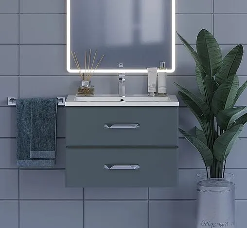 Тумба-умывальник подвесная Uperwood Foster 70 серый графит 291020540 Тумба-умывальник подвесная Uperwood Foster 70 серый графит 291020540