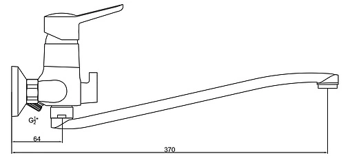 Смеситель для ванны с длинным изливом Gross Aqua Alfa хром 7211313C-35S