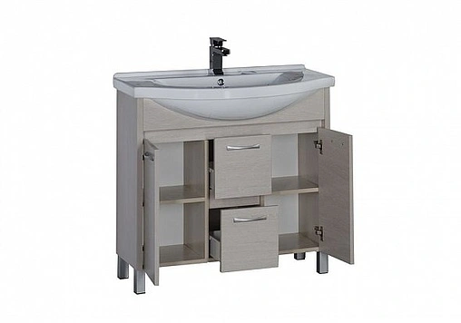 Тумба под умывальник напольная Aquanet Донна 90 дуб белый 00169181