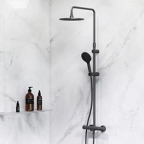 Душевая система с термостатом для душа Am.Pm Like чёрный матовый F0780422 Душевая система с термостатом для душа Am.Pm Like чёрный матовый F0780422