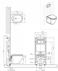 Унитаз подвесной Bravat Gina белый C2190UW-ENG Унитаз подвесной Bravat Gina белый C2190UW-ENG, 2