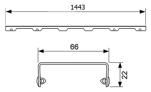 Решетка для лотка 1443мм TECEdrainline Organic 601560