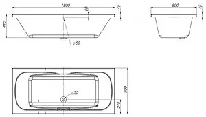 Ванна акриловая BelBagno 180x80 BB104-180-80 Ванна акриловая BelBagno 180x80 BB104-180-80, 2