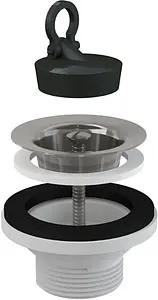 Выпуск для раковины с решеткой и пробкой AlcaPlast полированная сталь A31 Выпуск для раковины с решеткой и пробкой AlcaPlast полированная сталь A31, 1