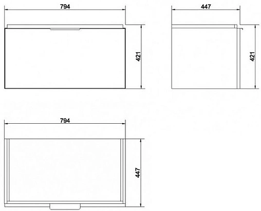 Тумба под умывальник подвесная Cersanit Stillo 80 серый хром/белый P-SZ-STL-CM/AM/ZU80