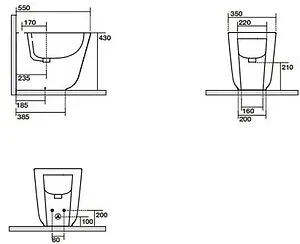 Биде напольное Kerasan Tribeca белый матовый 512030, 2
