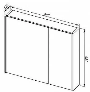 Шкаф-зеркало Aquanet Тулон 100 L белый 00183393 Шкаф-зеркало Aquanet Тулон 100 L белый 00183393, 2