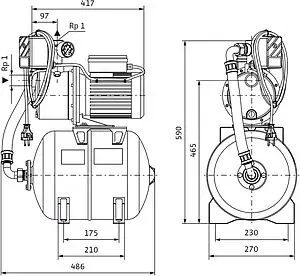 Станция автоматического водоснабжения Wilo Jet HWJ 20 L 204 2549381 Станция автоматического водоснабжения Wilo Jet HWJ 20 L 204 2549381, 3