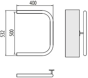 Полотенцесушитель водяной Terminus П-образный AISI 1" БШ 500х400 полированная сталь 4620768881428 Полотенцесушитель водяной Terminus П-образный AISI 1" БШ 500х400 полированная сталь 4620768881428, 2