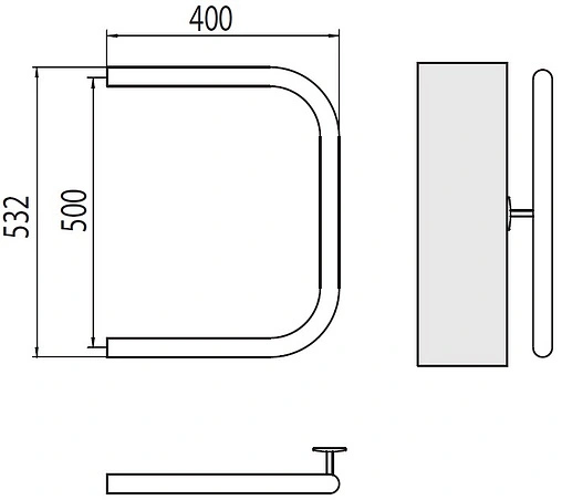 Полотенцесушитель водяной Terminus П-образный AISI 1&quot; БШ 500х400 полированная сталь 4620768881428