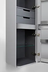 Шкаф-пенал подвесной Am.Pm Sensation 40 R серый шелк M30CHR0406FG Шкаф-пенал подвесной Am.Pm Sensation 40 R серый шелк M30CHR0406FG, 4