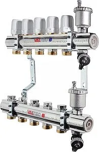 Группа коллекторная без расходомеров 8 отводов 1&quot;в/в x ¾&quot;ек Valtec VTc.594.EMNX.0608, 1