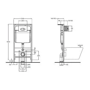 Комплект 5 в 1 BelBagno Duet Tornado CZR-2462-TH-TOR/CZR-870-SC/BB026/BB051CR с кнопкой хром глянцевый, 2