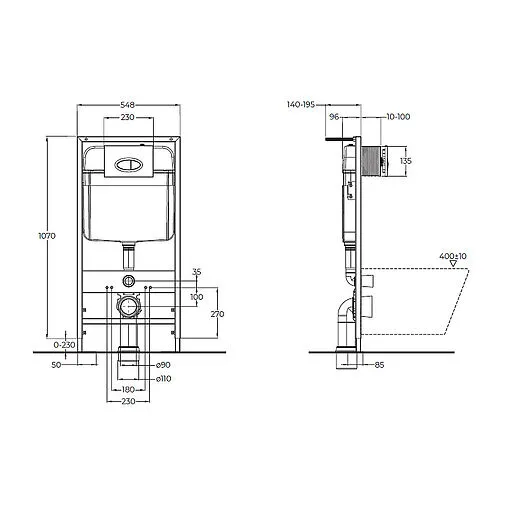 Комплект 5 в 1 BelBagno Duet Tornado CZR-2462-TH-TOR/CZR-870-SC/BB026/BB051CR с кнопкой хром глянцевый