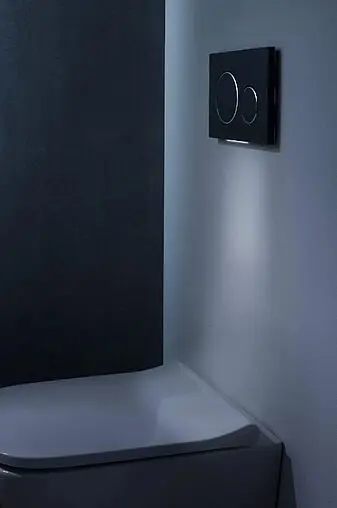 Клавиша смыва для унитаза Geberit Sigma 20 115.882.14.1 кнопки/черный матовый, кольца/хром глянцевый