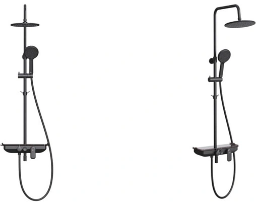 Душевая система со смесителем для ванны Lemark Tropic чёрный матовый LM7012BL