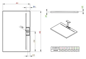 Поддон для душа Radaway Giaros D90x140 MKGD1490-03, 3