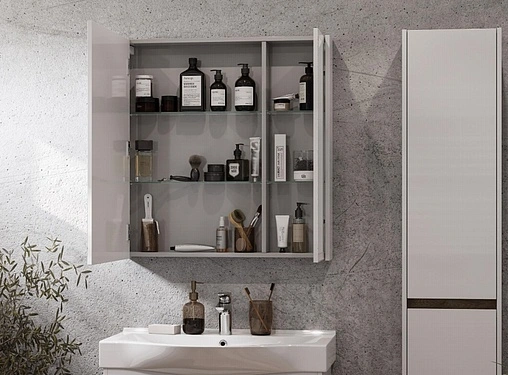 Шкаф-зеркало Aquaton Нортон 100 белый глянец 1A249302NT010