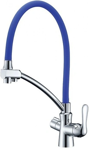 Смеситель для кухни с подключением к фильтру Lemark Comfort хром/синий LM3070C-Blue