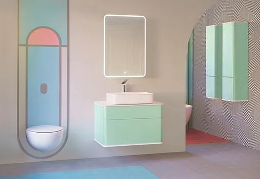 Шкаф-зеркало Jorno Pastel 60 бирюзовый бриз Pas.03.60/BL