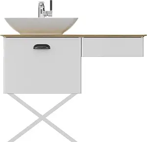 Тумба-умывальник напольная ISVEA Bei 100 белый/дуб 21BES065100I+10SY50052SV Тумба-умывальник напольная ISVEA Bei 100 белый/дуб 21BES065100I+10SY50052SV, 5