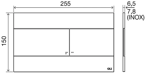 Клавиша смыва для унитаза OLI Slim 886040 черный матовый Клавиша смыва для унитаза OLI Slim 886040 черный матовый