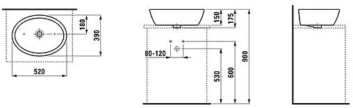 Раковина Laufen Pro B 52 белый 8.1296.4.000.109.1