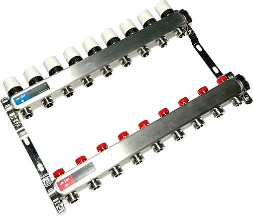 Группа коллекторная без расходомеров 9 отводов 1&quot;в/в x ¾&quot;ек Uni-fitt TECHNO 451W4309