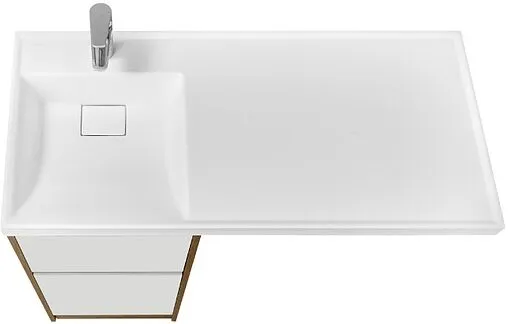 Тумба-умывальник напольная над стиральной машиной Aquaton Лондри 105 L дуб рустикальный/белый 1A2670K2LHDR0+