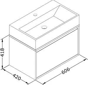 Тумба под умывальник подвесная Isvea Pro 60 серый 21SF1201060I Тумба под умывальник подвесная Isvea Pro 60 серый 21SF1201060I, 2