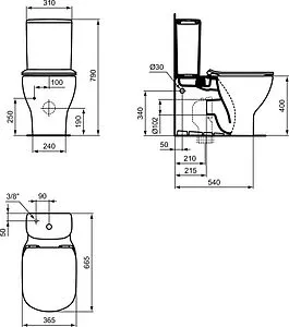 Чаша унитаза Kerasan Aquatech белый 371701 Чаша унитаза Kerasan Aquatech белый 371701, 2
