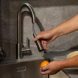 Смеситель для кухни с выдвижным изливом Osgard Forso никель 87073, 4