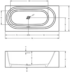 Ванна отдельностоящая из искусственного камня Riho Madrid 180x86 белый B124001105 Ванна отдельностоящая из искусственного камня Riho Madrid 180x86 белый B124001105, 2