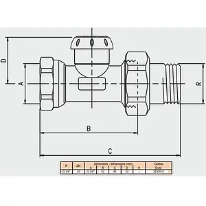 Вентиль запорный прямой ¾" в/н Tiemme 3230014 Вентиль запорный прямой ¾" в/н Tiemme 3230014, 2