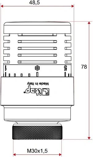Головка термостатическая M30x1.5 Itap белый 891