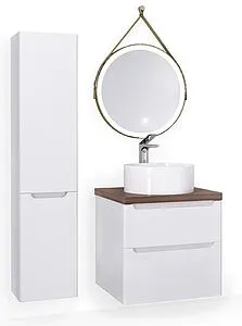 Тумба-умывальник подвесная Jorno Wood 60 белый wood.01.60/P/W+ Тумба-умывальник подвесная Jorno Wood 60 белый wood.01.60/P/W+, 5