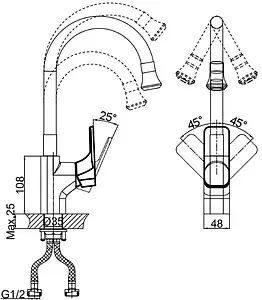 Смеситель для кухни с гибким изливом D&K Berlin Humboldt зелёный/хром DA1432912 Смеситель для кухни с гибким изливом D&K Berlin Humboldt зелёный/хром DA1432912, 2