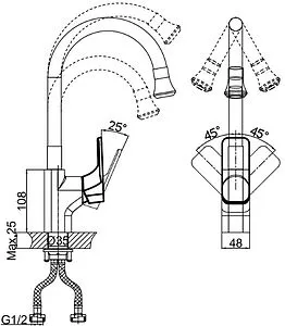 Смеситель для кухни с гибким изливом D&K Berlin Steinbeis белый/хром DA1432916 Смеситель для кухни с гибким изливом D&K Berlin Steinbeis белый/хром DA1432916, 2