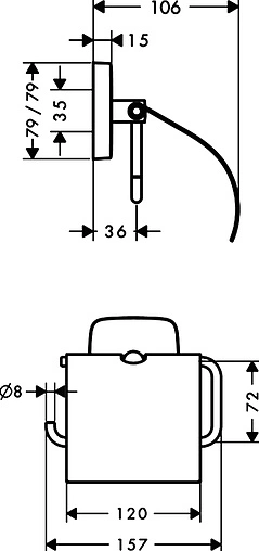 Держатель туалетной бумаги Hansgrohe PuraVida хром 41508000
