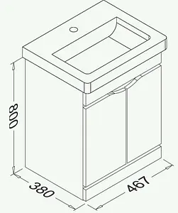 Тумба-умывальник напольная ISVEA Neo 50 серый 21NGS519050E Тумба-умывальник напольная ISVEA Neo 50 серый 21NGS519050E, 2
