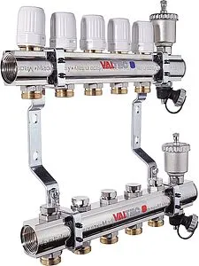 Группа коллекторная без расходомеров 7 отводов 1&quot;в/в x ¾&quot;ек Valtec VTc.594.EMNX.0607, 4