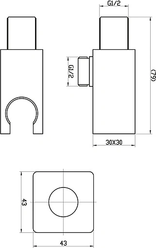 Шланговое подключение с держателем BelBagno Nova полированная сталь BB-DHLA-IN