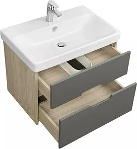 Тумба-умывальник подвесная Aquaton Оливия 70 грей/дуб ойстер 1A2543K0OLUG0, 4