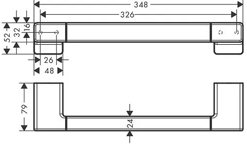 Поручень Hansgrohe AddStoris шлифованный чёрный хром 41744340