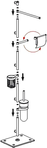 Стойка для аксессуаров Wasserkraft хром K-1248