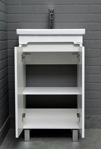 Тумба-умывальник напольный Айсберг Аура 50 белый DA2503T+S-UM-COM50/1-w