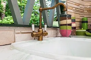 Смеситель для кухни с подключением к фильтру Omoikiri Tottori-AB античная латунь 4994009, 4