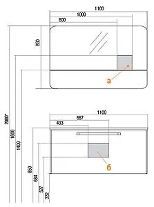 Шкаф-зеркало Aquaton Валенсия 110 белый 1A125402VA010, 2