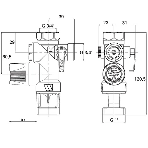 Группа безопасности бойлера до 10 кВт 3/4&quot; WATTS FIABILIS SFR 10004611